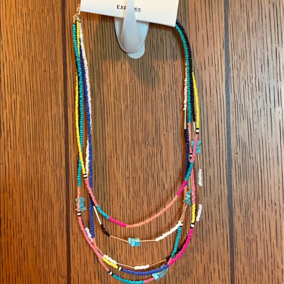 Express Jewelry - Beaded layered multicolored necklace.
